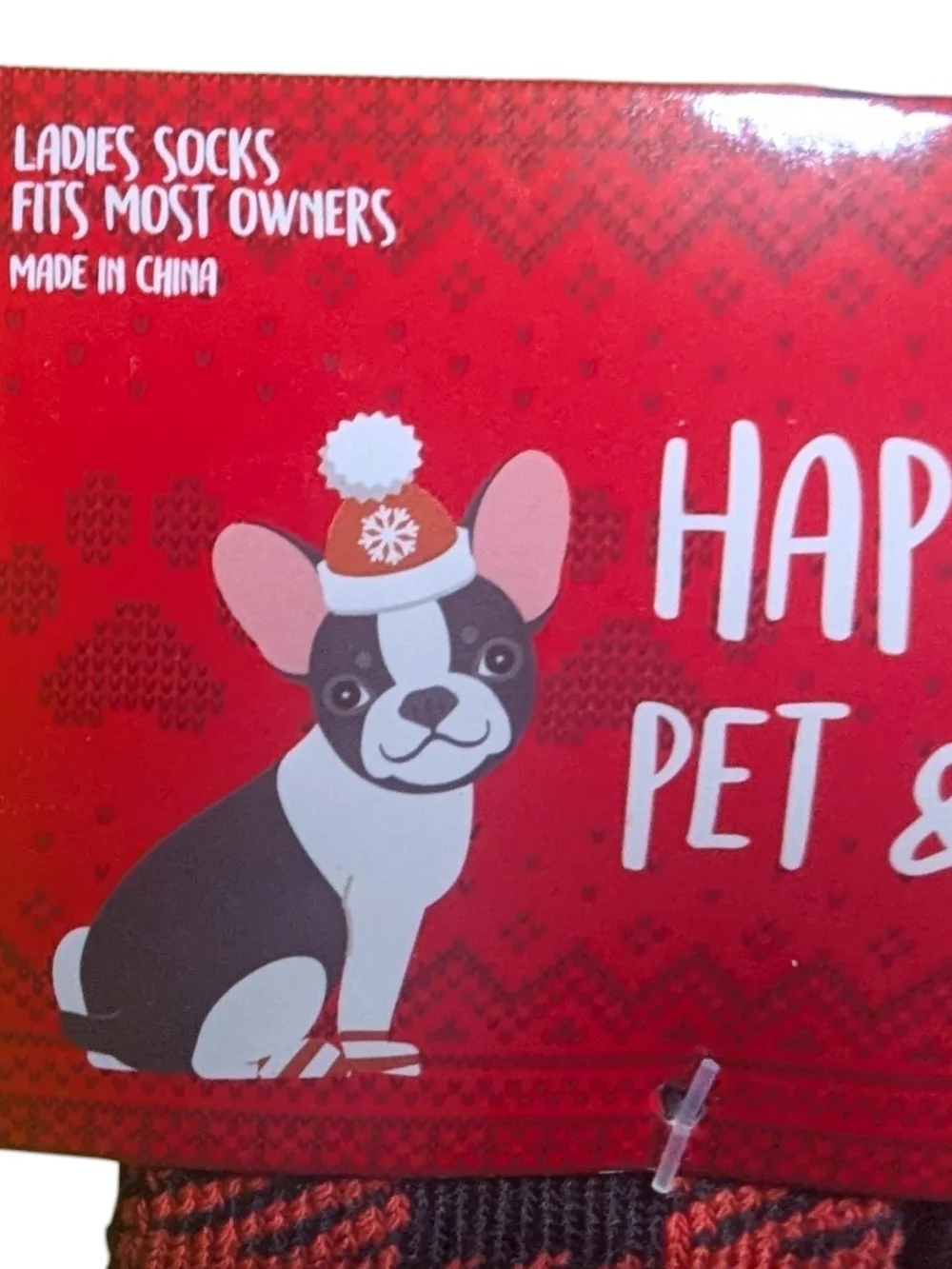 Happy Howlidays Pet & Owner Socks Matching Set Red Plaid